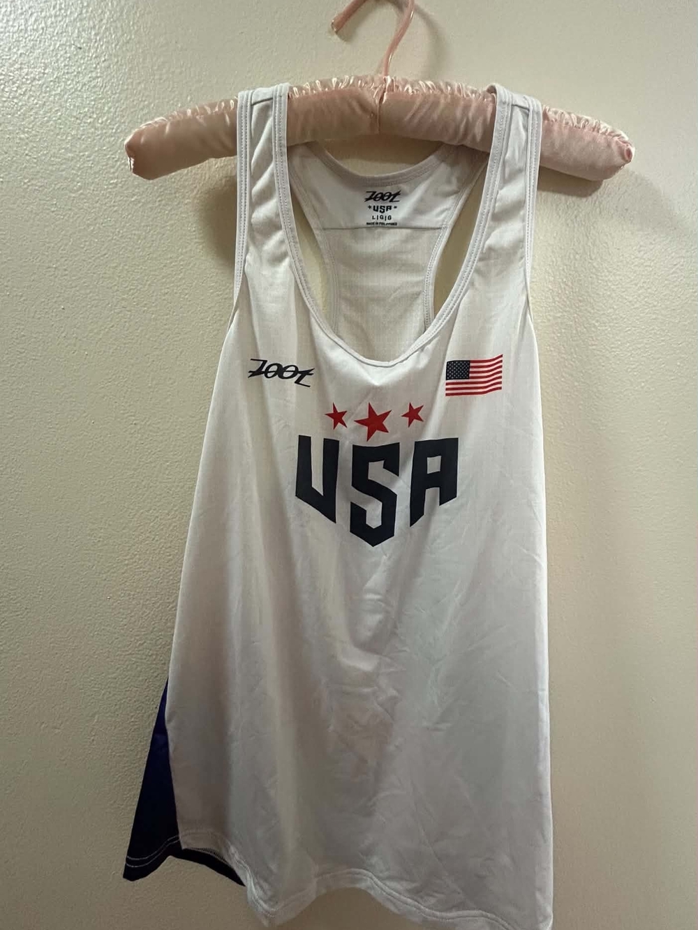Zoot White USA Racerback Swim Coverup with Red & Navy Accents